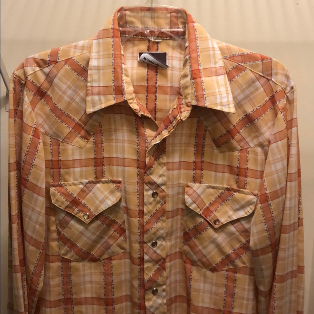 Men’s Vintage JCPenney Western Pearl Snap Large